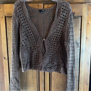 a.n.a crochet long sleeve vintage style cardigan